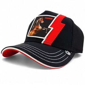 GOORIN BROS. The Farm Horse Power HP Trucker Hat Cap Black 101-2463 One Size NEW